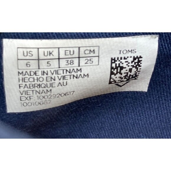 TOMS Brogue Slip On Blue Casual Shoes 10010669 Size 6 US 38 EU Womens - Picture 10 of 10